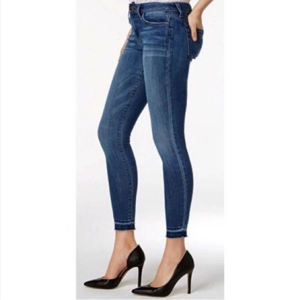 Dear John Skinny Ankle Mid Rise Jeans with Raw Hem Size 29